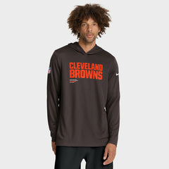 Sideline Pure Fury Performance Long Sleeve Hoodie T-Shirt - Cleveland Browns Hoodies