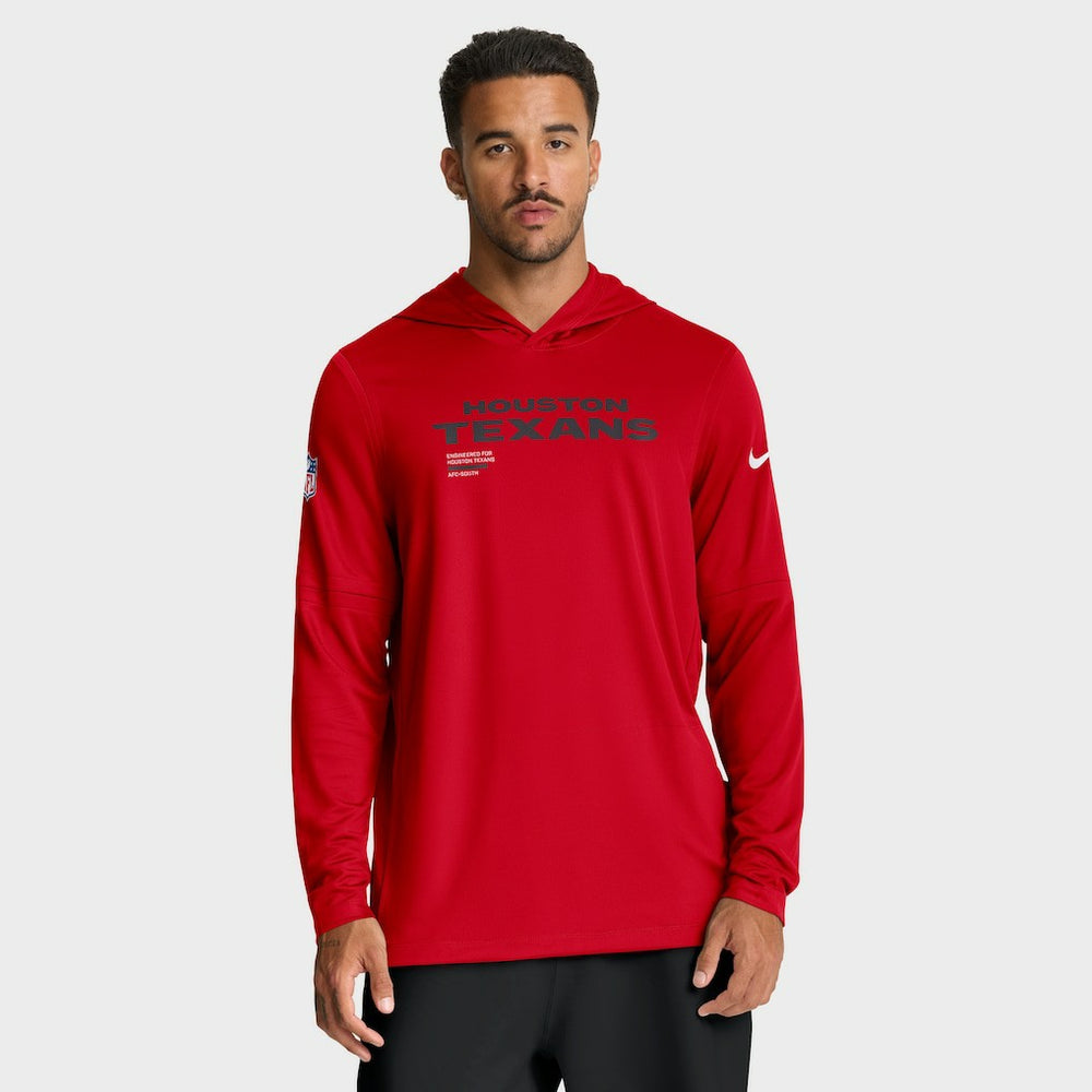Sideline Pure Fury Performance Long Sleeve Hoodie T-Shirt - Houston Texans Hoodies