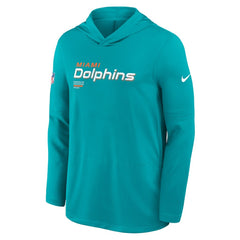 Sideline Pure Fury Performance Long Sleeve Hoodie T-Shirt - Miami Dolphins Hoodies