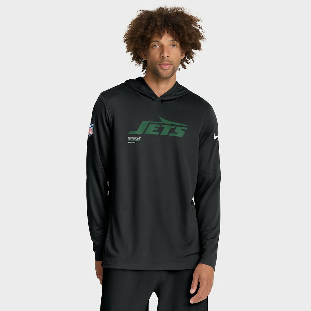 Sideline Pure Fury Performance Long Sleeve Hoodie T-Shirt - New York Jets Hoodies