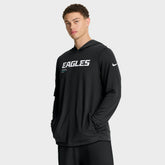 Sideline Pure Fury Performance Long Sleeve Hoodie T-Shirt - Philadelphia Eagles Hoodies