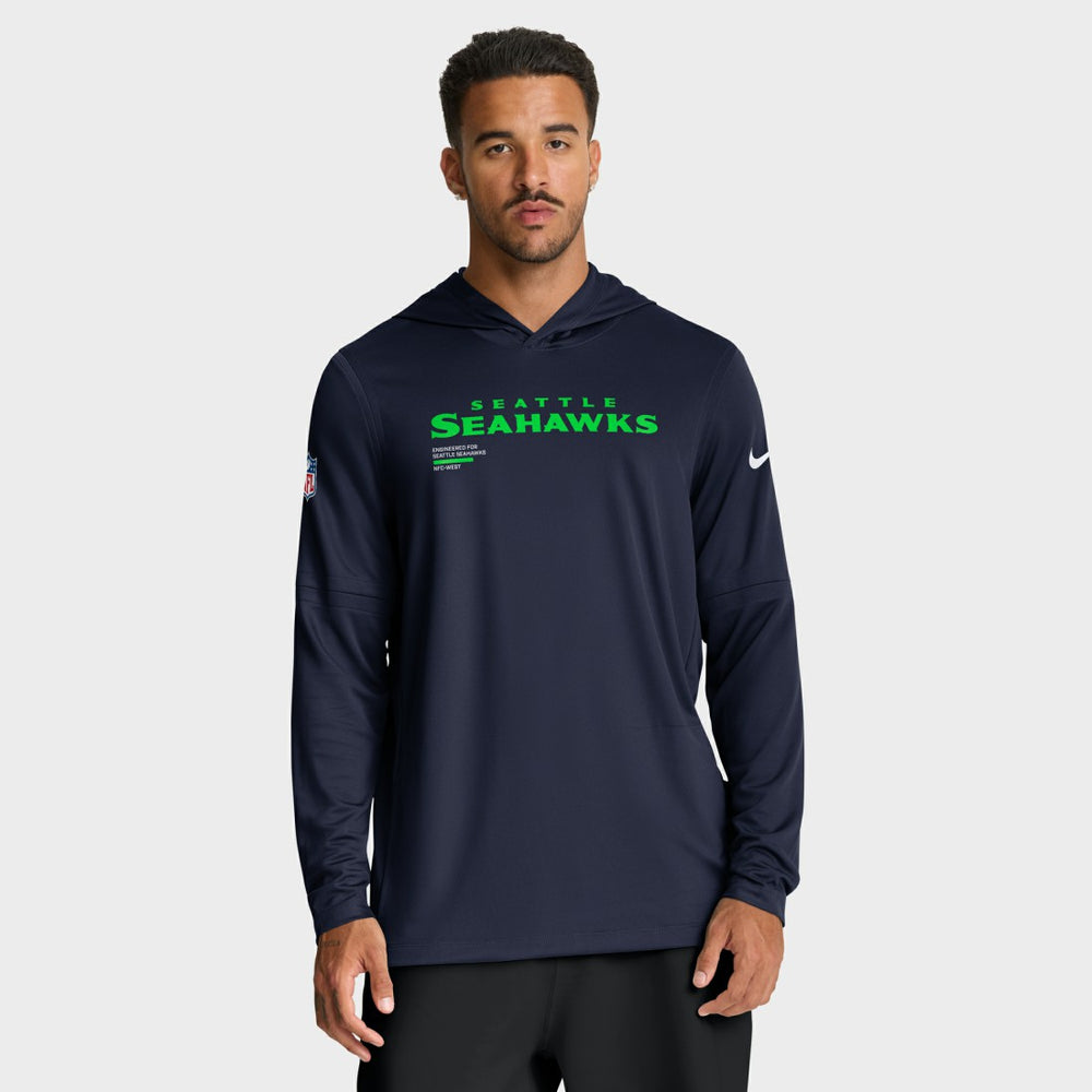 Sideline Pure Fury Performance Long Sleeve Hoodie T-Shirt - Seattle Seahawks Hoodies