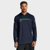 Sideline Pure Fury Performance Long Sleeve Hoodie T-Shirt - Seattle Seahawks Hoodies