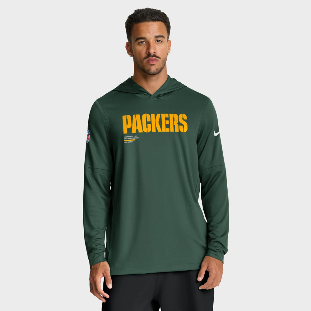 Big & Tall Sideline Dri-FIT Long Sleeve Hoodie T-Shirt - Green Bay Packers Hoodies