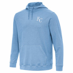 Heather Powder Blue Kansas City Royals Antigua Cloud Pullover Hoodie