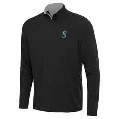 Black Seattle Mariners Antigua Content Quarter-Zip Top