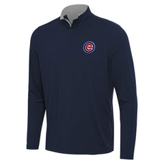 Navy Chicago Cubs Antigua Content Quarter-Zip Top