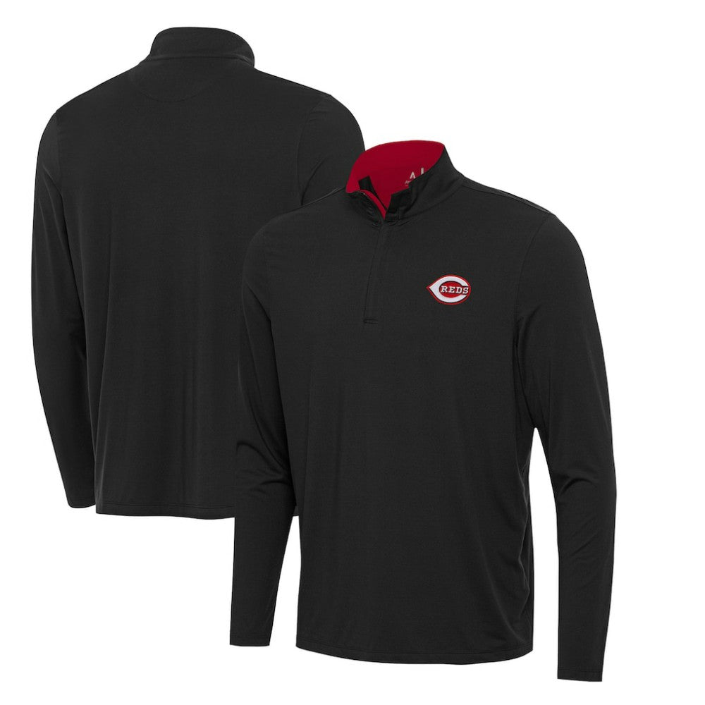 Black Cincinnati Reds Antigua Content Quarter-Zip Top