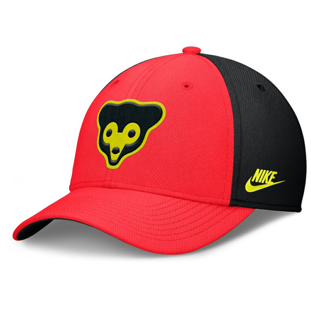 Crimson/Black Chicago Cubs Nike Neon 90s Rise SwooshFlex Hat