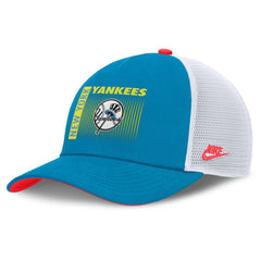 Blue New York Yankees Nike Neon 90s Rise Structured Performance Adjustable Trucker Hat