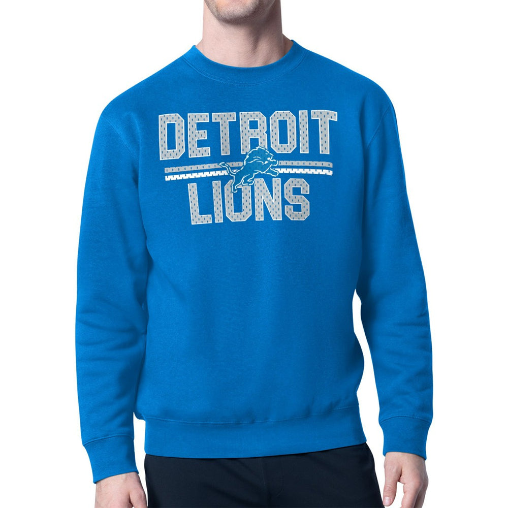 Starter Mesh Look Retro Team Logo Pullover Sweatshirt - Detroit Lions Pullover