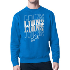 Starter Four Team Name Logo Pullover Hoodie - Detroit Lions Hoodies