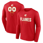NHL Calgary Flames Personalized Name & Number Midfielder Long Sleeve T-Shirt