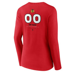 NHL Chicago Blackhawks Women's Personalized Name & Number Midfielder Long Sleeve V-Neck T-Shirt