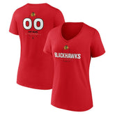 NHL Chicago Blackhawks Women's Personalized Name & Number Midfielder V-Neck T-Shirt