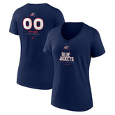 NHL Columbus Blue Jackets Women's Personalized Name & Number Midfielder V-Neck T-Shirt
