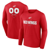 NHL Detroit Red Wings Personalized Name & Number Midfielder Long Sleeve T-Shirt