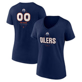 NHL Edmonton Oilers Women's Personalized Name & Number Midfielder V-Neck T-Shirt
