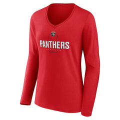 NHL Florida Panthers Women's Personalized Name & Number Midfielder Long Sleeve V-Neck T-Shirt