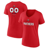 NHL Florida Panthers Women's Personalized Name & Number Midfielder V-Neck T-Shirt
