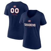 NHL Montreal Canadiens Women's Personalized Name & Number Midfielder V-Neck T-Shirt