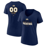 NHL Nashville Predators Women's Personalized Name & Number Midfielder V-Neck T-Shirt