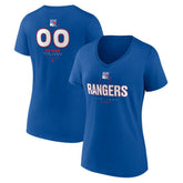 NHL New York Rangers Women's Personalized Name & Number Midfielder V-Neck T-Shirt