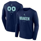 NHL Seattle Kraken Personalized Name & Number Midfielder Long Sleeve T-Shirt