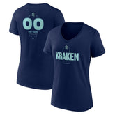 NHL Seattle Kraken Women's Personalized Name & Number Midfielder V-Neck T-Shirt