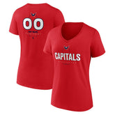 NHL Washington Capitals Women's Personalized Name & Number Midfielder V-Neck T-Shirt