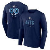 NHL Winnipeg Jets Personalized Name & Number Midfielder Long Sleeve T-Shirt
