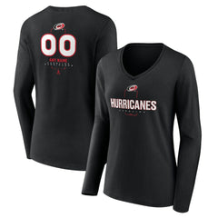 NHL Carolina Hurricanes Women's Personalized Name & Number Midfielder Long Sleeve V-Neck T-Shirt