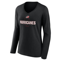 NHL Carolina Hurricanes Women's Personalized Name & Number Midfielder Long Sleeve V-Neck T-Shirt