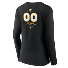 NHL Pittsburgh Penguins Women's Personalized Name & Number Midfielder Long Sleeve V-Neck T-Shirt
