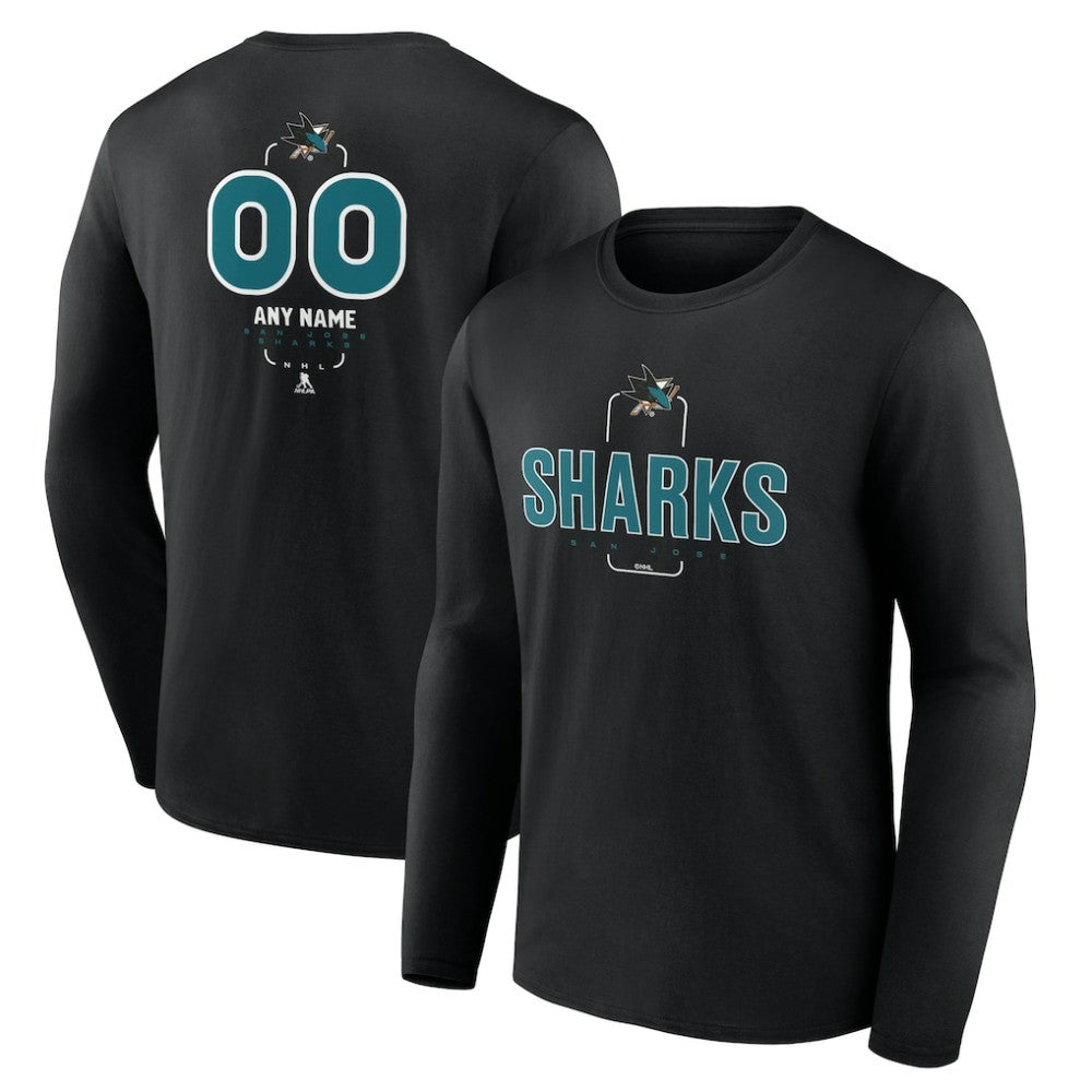 NHL San Jose Sharks Personalized Name & Number Midfielder Long Sleeve T-Shirt
