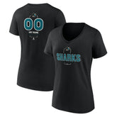 NHL San Jose Sharks Women's Personalized Name & Number Midfielder V-Neck T-Shirt