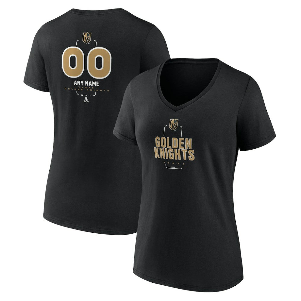 NHL Vegas Golden Knights Women's Personalized Name & Number Midfielder V-Neck T-Shirt