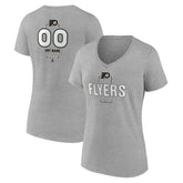 NHL Philadelphia Flyers Women's Personalized Name & Number Midfielder V-Neck T-Shirt