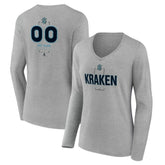 NHL Seattle Kraken Women's Personalized Name & Number Midfielder Long Sleeve V-Neck T-Shirt