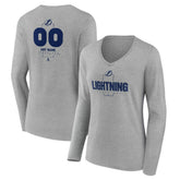 NHL Tampa Bay Lightning Women's Personalized Name & Number Midfielder Long Sleeve V-Neck T-Shirt
