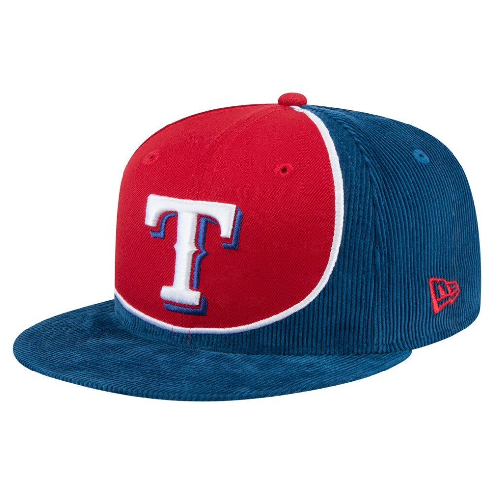 Royal/Red Texas Rangers New Era Retro Split Corduroy Snapback Hat
