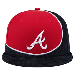 Navy/Red Atlanta Braves New Era Retro Split Corduroy Snapback Hat