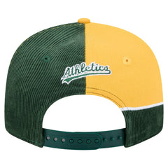Green/Gold Athletics New Era Retro Split Corduroy Snapback Hat