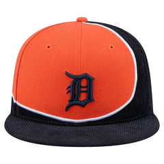 Navy/Orange Detroit Tigers New Era Retro Split Corduroy Snapback Hat