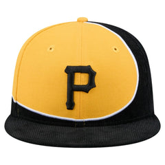 Black/Gold Pittsburgh Pirates New Era Retro Split Corduroy Snapback Hat
