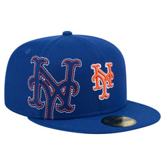 Royal New York Mets New Era Yarn Stitch 59FIFTY Fitted Hat