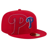 Red Philadelphia Phillies New Era Yarn Stitch 59FIFTY Fitted Hat