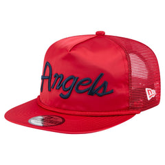 Red Los Angeles Angels New Era Retro Satin Script Golfer Adjustable Hat
