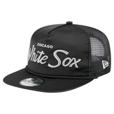 Black Chicago White Sox New Era Retro Satin Script Golfer Adjustable Hat