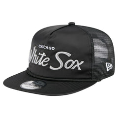 Black Chicago White Sox New Era Retro Satin Script Golfer Adjustable Hat